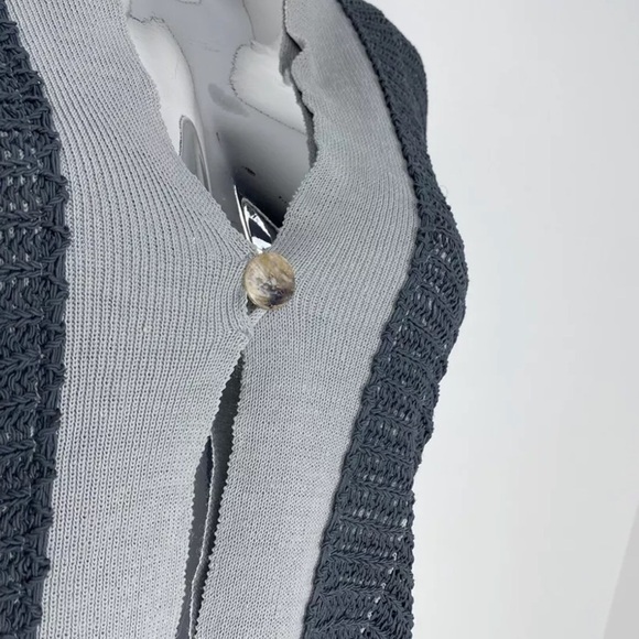Sarah Pacini Open Knit Heavyweight One Button Cardigan Sweater Sz M Women - Picture 5 of 7